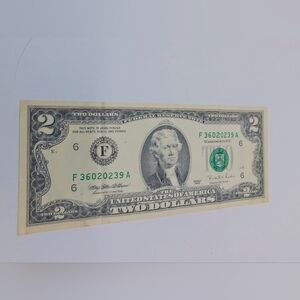 Two Dollar Bill 1995 Series United States Bank Note F 36020239 A
